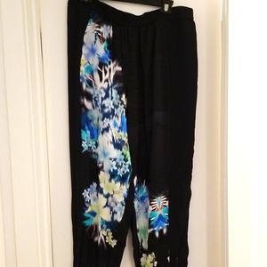 Tahari silk joggers
